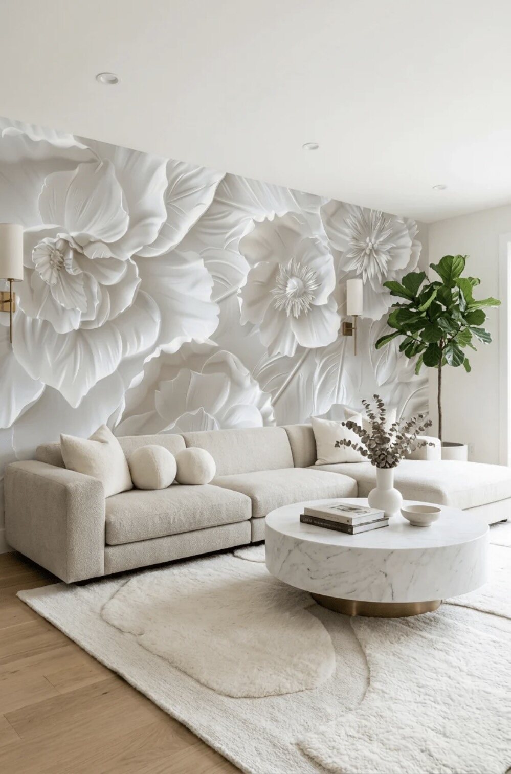 Mur habillé de papier peint par GS PROD, pose soignée